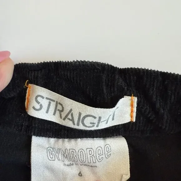 Gymboree Boys Corduroy Straight Leg Black Cotton Pants 6 - Picture 5 of 9